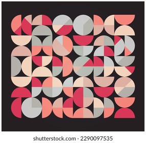 geometric pattern background. minimal circle shape, modern bauhaus style, abstract swiss banner design. vector art