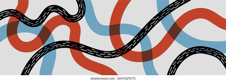 Geometric pattern background with minimal stripe, color, ideal for poster covers and banner templates. Modern wave shapes for brochure and graphic design. Vector illustration