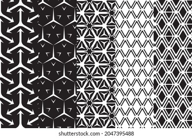 Geometric pattern background set, Hexagon, Seamless pattern, vector illustration