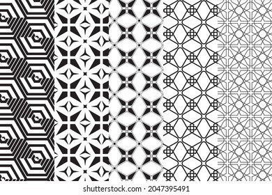 Geometric pattern background set, Hexagon, Seamless pattern, vector illustration