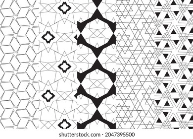 Geometric pattern background set, Hexagon, Seamless pattern, vector illustration