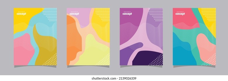 Geometric pattern background texture for poster cover design. Minimal color gradient banner template. Modern vector wave shape for brichure