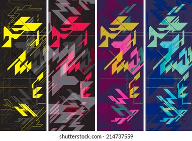 geometric pattern background for use as business card, banner, design for snowboard or skateboard of fashion design..