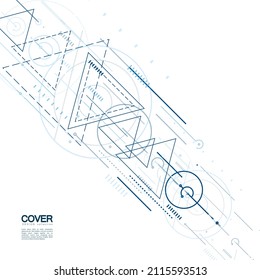 Geometric pattern background. Vector abstract lines and triangles. Creative template design. Modern graphic style