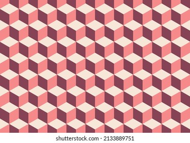 Geometric pattern background. vector abstract illustration. cream, pink and maroon colors.
