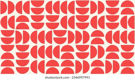 Geometric pattern background, vector abstract contemporary multicolored trendy pattern. Seamless red circle background. Modern op-art