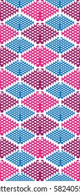 Geometric pattern, background vector pattern with rhombus, squares shape can be used for wallpaper, cover fills, web page background, surface textures. Vector linen texture.