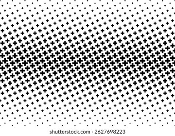Geometrisch patroon op basis van kruisen op een witte achtergrond.Naadloos in één richting. Korte fade out. 