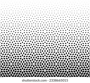 Geometric pattern based on rhombs on a white background.Seamless in one direction.Average fade out. 