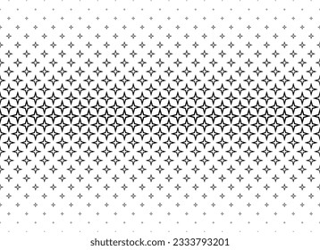 Geometric pattern based on stars on a white background.Seamless in one direction.Short fade out. 
