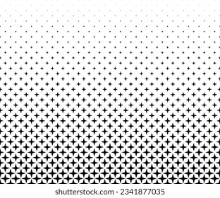 Geometric pattern based on stars on a white background.Seamless in one direction.Average fade out. 36 figures in height