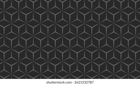 Padrão geométrico baseado em estrelas de três pontas sobre um fundo preto