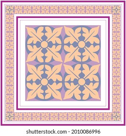 
geometric pattern in batik style in vector format for square silk shawl