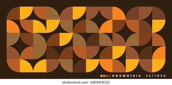Geometric pattern, Bauhaus style. Modern multicolor background with simple elements. Retro texture with basic geometric shapes.