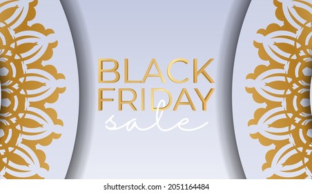 Geometric Pattern Beige Black Friday Party Poster