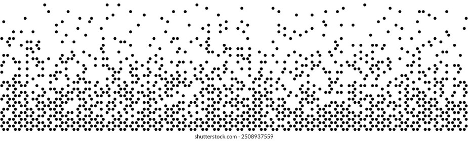 Geometric pattern of black circles on a white background.Seamless in one direction. Option with an Average fade out. Random fade out