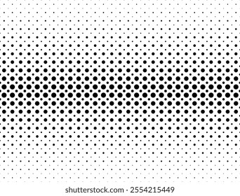 Geometric pattern of black circles on a white background.Seamless in one direction.Option with a short fade out.
