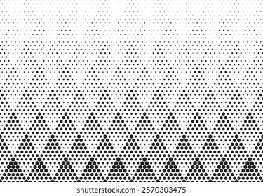 Geometric pattern of black circles on a white background.Seamless in one direction. Option with an Average fade out.