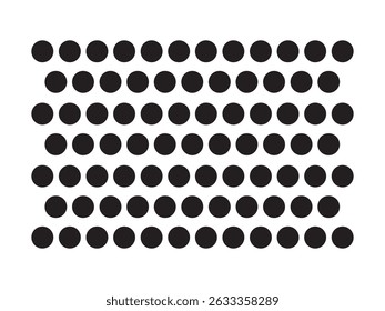 Geometric pattern of black circles on white background.