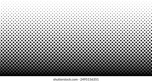 Geometrisches Muster von schwarzen Diamanten auf weißem Hintergrund.Nahtlos in eine Richtung.Lange Ausblendung.Die radiale Transformationsmethode.