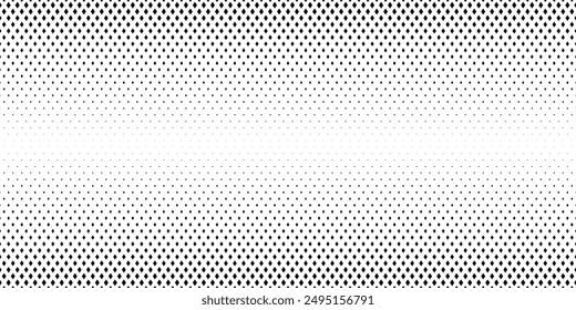 Geometrisches Muster von schwarzen Diamanten auf weißem Hintergrund.Nahtlos in eine Richtung.Lange Ausblendung.Die radiale Transformationsmethode.