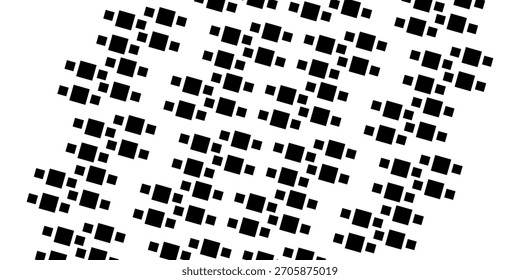 Geometric pattern of black diamonds on a white background.Seamless in one direction. Option with a Short fade out.The Scale transformation method.