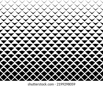 Geometric pattern of black figures on a white background.Seamless in one direction.23 figures in height .Option with a SHORT fade out. Ray method.