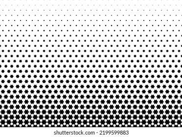 Geometric pattern of black figures on a white background.Seamless in one direction.26 figures in height .Option with a AVERAGE fade out.Scale method.