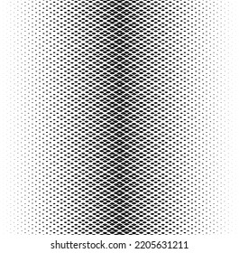 Geometric pattern of black figures on a white background.Seamless in one direction.Option with a LONG fade out.Ray method.