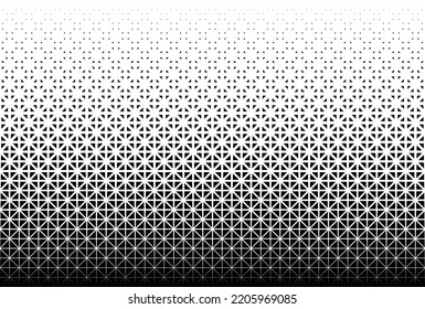 Geometric pattern of black figures on a white background.Seamless in one direction.60 figures in height .Option with a LONG fade out. RAY method.