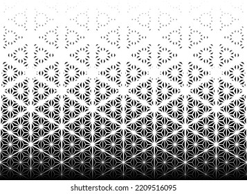 Geometric pattern black figures white background Seamless in one direction Option and AVERAGE fade out Ray method Additional triangular grid