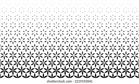 Geometric pattern black figures white background Seamless in one direction Option and SHORT fade out Ray method 42 figurs in height 