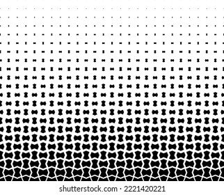 Geometric pattern of black figures on a white background.Seamless in one direction.Option with a AVERAGE fade out.SCALE method.44 figurs in height.