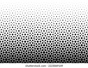 Geometric pattern of black figures on a white background.Arabic ornament.Option with an Average fade out.SCALE method.