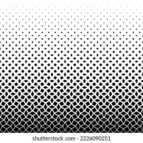 Geometric pattern of black figures on a white background.Option with an AVERAGE fade out.SCALE method