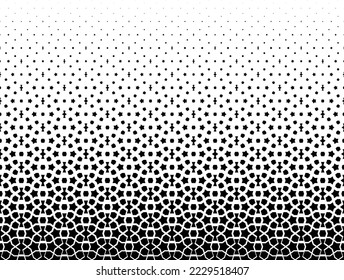 Geometric pattern of black figures on a white background.Arabic ornament.Option with an AVERAGE fade out.SCALE method