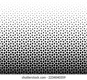 Geometric pattern of black figures on a white background.Option with an AVERAGE fade out.SCALE method.