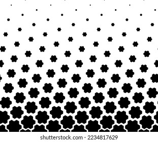 Geometric pattern black figures white background Option and SHORT fade out SCALE method