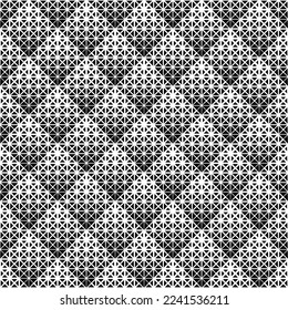 Geometrisches Muster von schwarzen Figuren auf weißem Hintergrund.Vierkantaufsatz