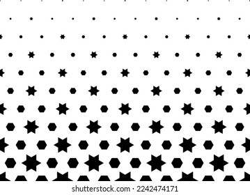 Geometric pattern of black figures on a white background.Arabic ornament.Option with a SHORT fade out.SCALE method