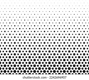 Geometric pattern of black figures on a white background.Arabic ornament.Option with an AVERAGE fade out.SCALE method