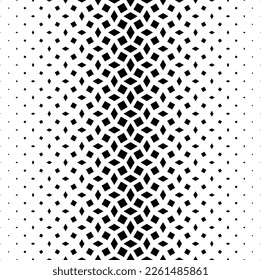 Geometric pattern of black figures on a white background.Seamless in one direction.Option with a SHORT fade out.