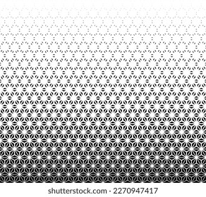 Geometric pattern of black figures on a white background.Seamless in one direction.Option with a AVERAGE fade out.