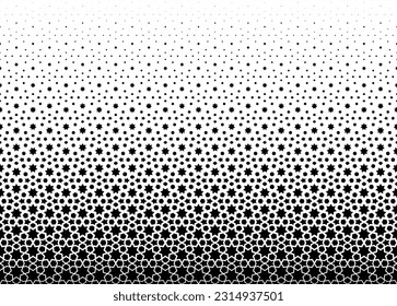 Geometric pattern of black figures on a white background.Seamless in one direction.Option with a AVERAGE fade out.