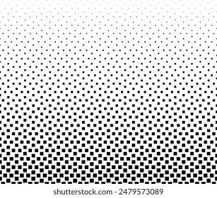 Geometric pattern of black figures on a white background.Seamless in one direction.Option with long  fade out.The scale transformation method.