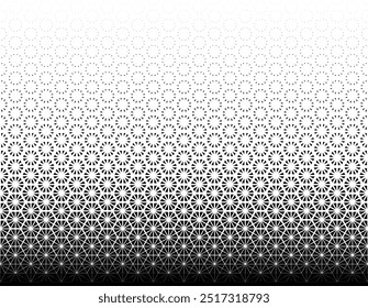 Geometric pattern of black figures on a white background.Seamless in one direction.Option with an Average fade out.Japanese classical pattern in style kumiko.Scale method.