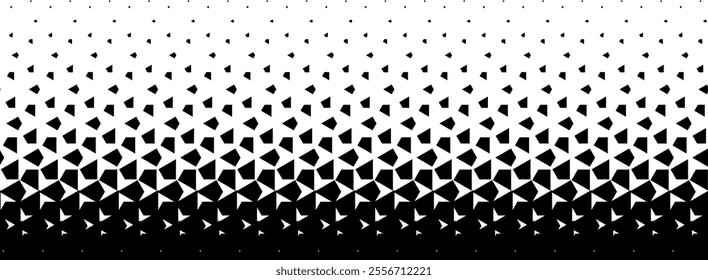 Geometric pattern of black figures on a white background.Seamless in one direction.Option with a short fade out.The scale transformation method.