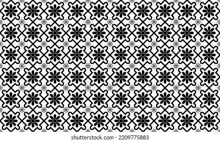 Geometric pattern black flower white background seamless vector pattern abstract various color variations