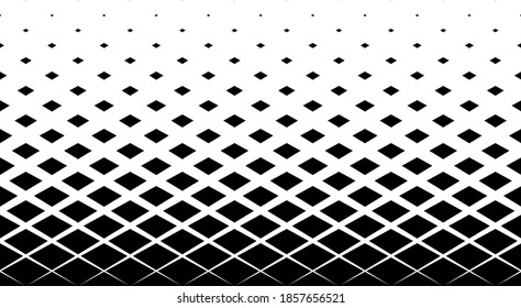 Geometric pattern of black horizontal diamonds on a white background.Seamless in one direction.Middle fade out.20 figures in height. The radial transformation method.