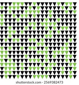 Geometric Pattern: Black and Lime Green Triangles